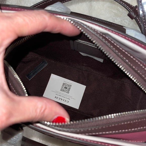 ❤️COACH Mini Darcie Carryall Satchel Crossbody ~ Silver/Light Raspberry Multi - Picture 12 of 16